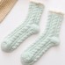 5 Pairs Women Coral Fleece Thickened Solid Color Twist Simple Warmth Socks