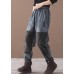 French blue trousers elastic waist elastic waist patchwork Gifts women trousers