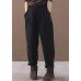 2019 black loose cotton pants elastic waist casual harem pants