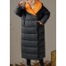 Hot Dark Gray hooded Loose Winter Duck Down Coats