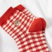 5 Pairs Women Cotton Jacquard Cartoon Little Bear Lattice Patterns Fashion Breathable Socks