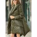 Fine Green Peter Pan Collar double breast Cloak Winter Duck Down Coat