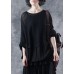 For Spring black knitted clothes casual o neck knitted blouse Batwing Sleeve