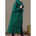 Organic Green Stand Collar Pockets asymmetrical design Winter Duck Down down coat