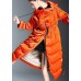 Boho Orange Loose Thick zippered Winter Duck Down Jacket In