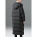 Hot Dark Gray hooded Loose Winter Duck Down Coats